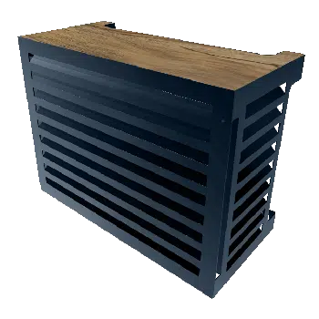 Cache clim Deco Bois - Cache climatisation et pompe à chaleur design fabriqué en France - cache climatiseur