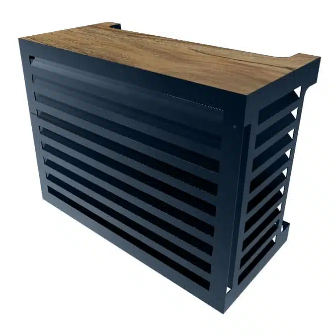 Modèle de cache clim déco bois en aluminium avec le dessus effet bois