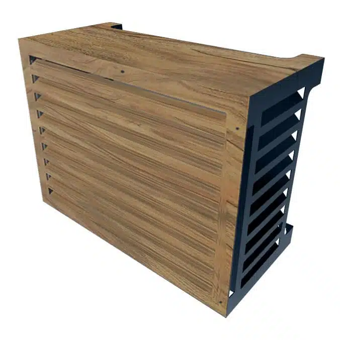 Cache clim Deco Bois - Cache climatisation et pompe à chaleur design fabriqué en France - cache climatiseur