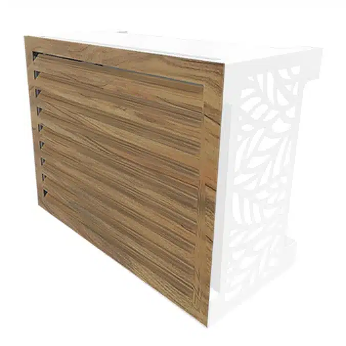 Cache clim Deco Bois - Cache climatisation et pompe à chaleur design fabriqué en France - cache climatiseur