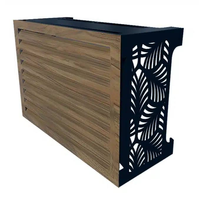 Cache clim Deco Bois - Cache climatisation et pompe à chaleur design fabriqué en France - cache climatiseur