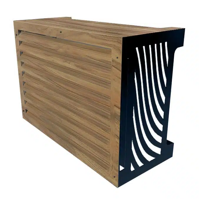 Cache clim Deco Bois - Cache climatisation et pompe à chaleur design fabriqué en France - cache climatiseur