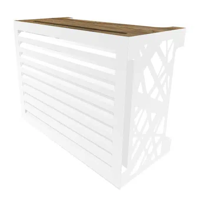 Cache clim Deco Bois - Cache climatisation et pompe à chaleur design fabriqué en France - cache climatiseur