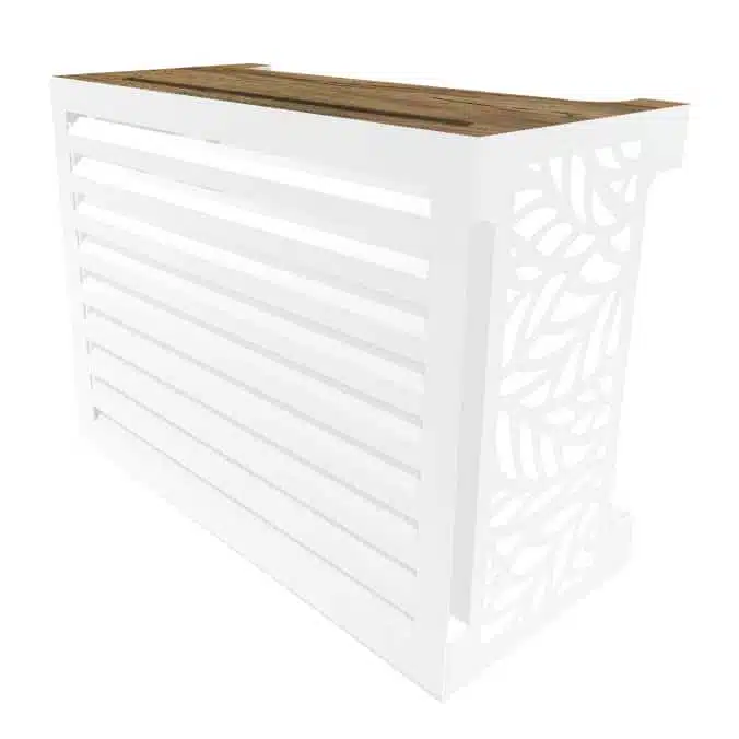 Cache clim Deco Bois - Cache climatisation et pompe à chaleur design fabriqué en France - cache climatiseur