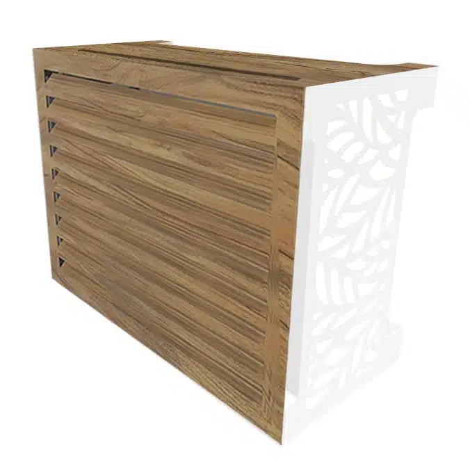 Cache clim Deco Bois - Cache climatisation et pompe à chaleur design fabriqué en France - cache climatiseur