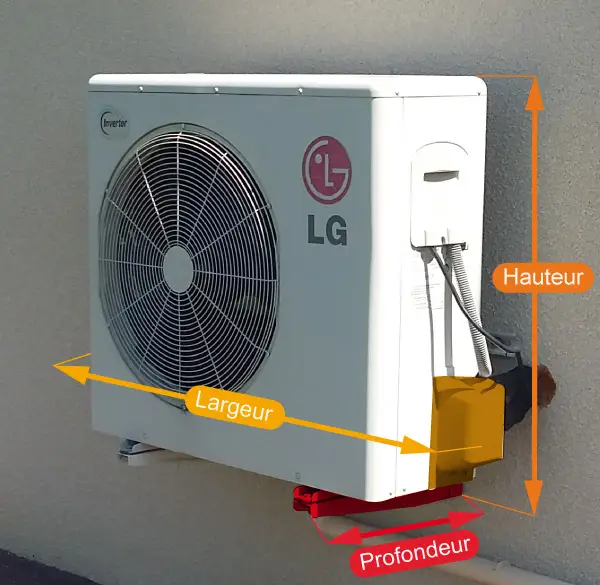 comment mesurer son groupe de climatisation ou de pompe à chaleur suspendu pour mettre un cache clim